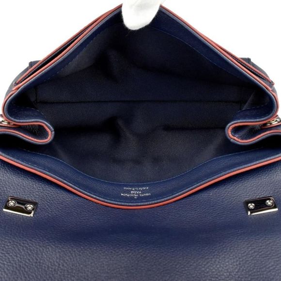 Lockme 2 BB 2WAY Chain Handbag Diagonal Shoulder Bag Leather Marine Rouge - Picture 6 of 8